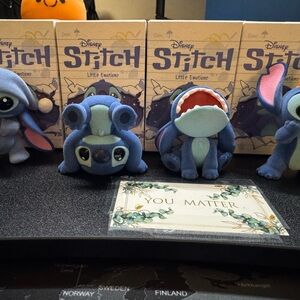 Disney Stitch Little Emotion Figurines - Blue and Gray